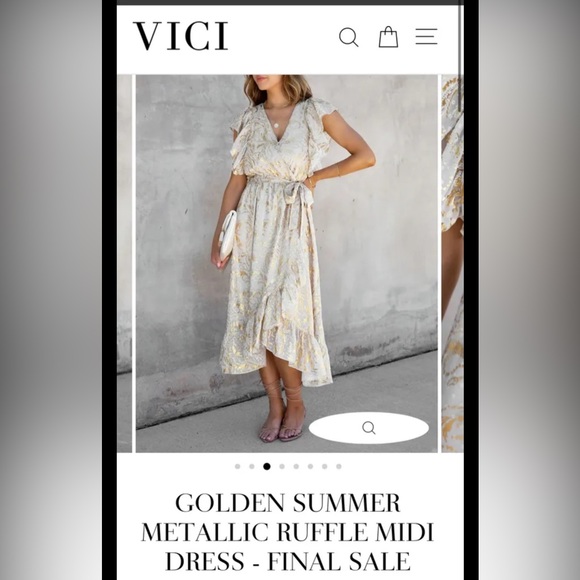 White and gold midi dress - Picture 3 of 4